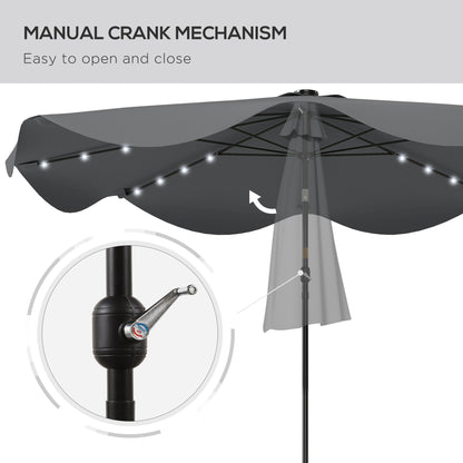 Solar LED Tilting Patio Umbrella 10 x 10 ft