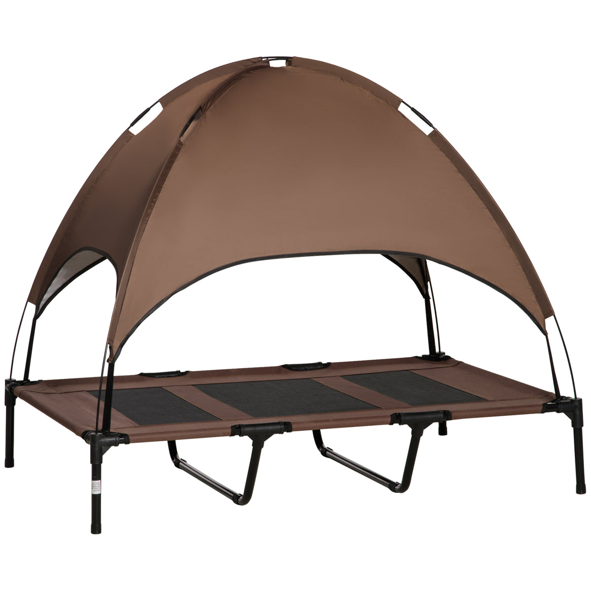 Elevated dog bed with canopy