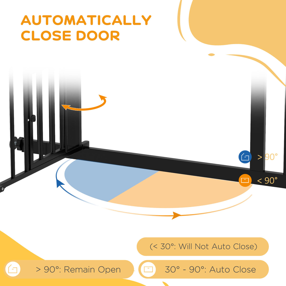 Pet Gate with Cat Door and Double Locking System