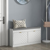 Shoe storage bench with cushion