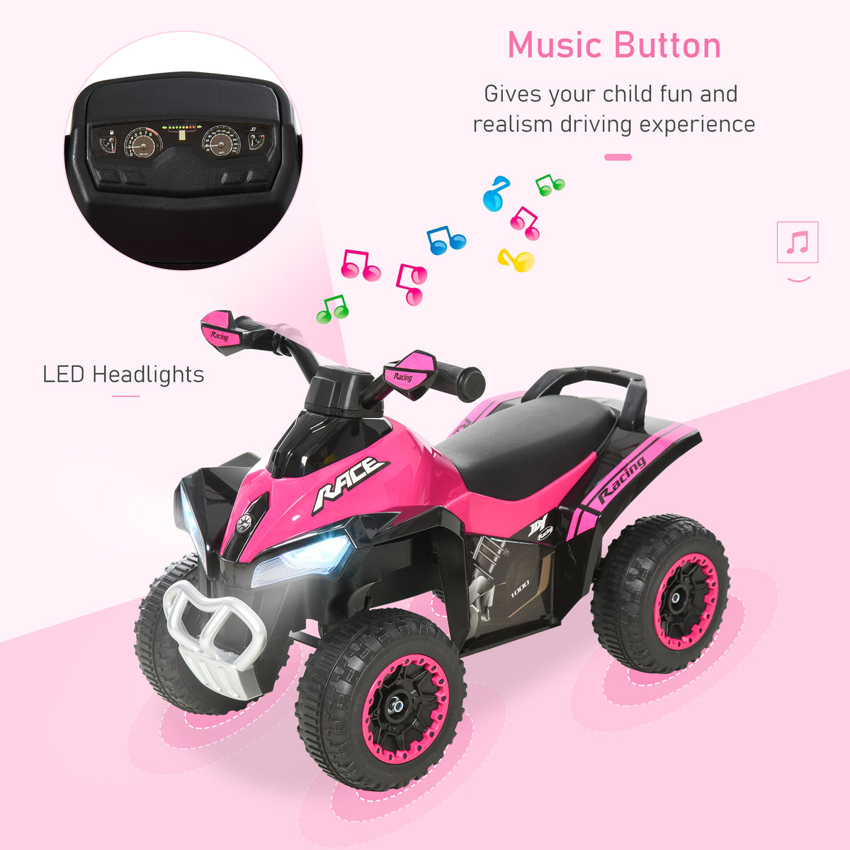 Coche correpasillos con música y luces