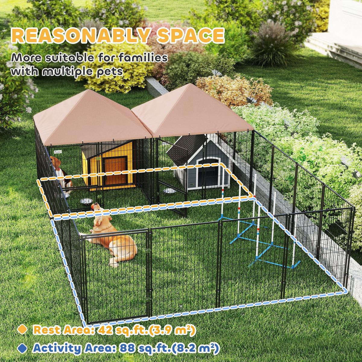 Gran caseta exterior para perros de dos piezas