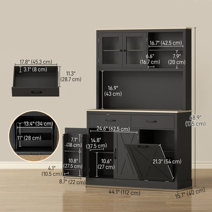 Kitchen pantry cabinet with charging station 26 L