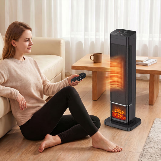 Ceramic Tower Space Heater Flame Effect 1500W