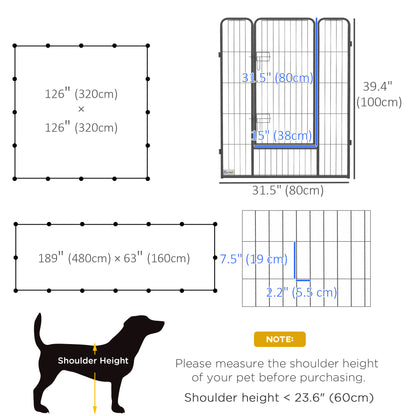 Parque para perros de 16 paneles resistente — 99 cm