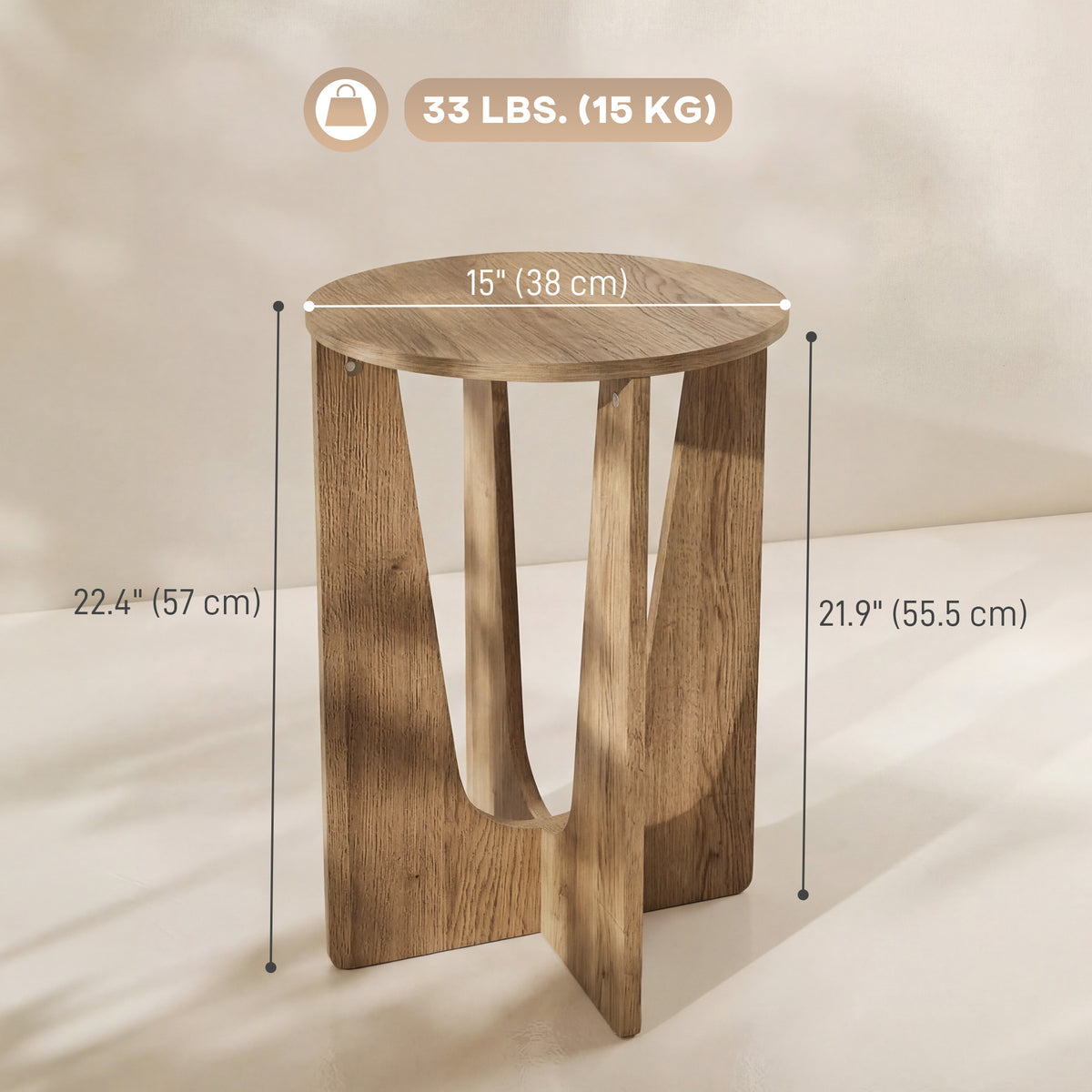 Mesa auxiliar redonda de diseño curvo