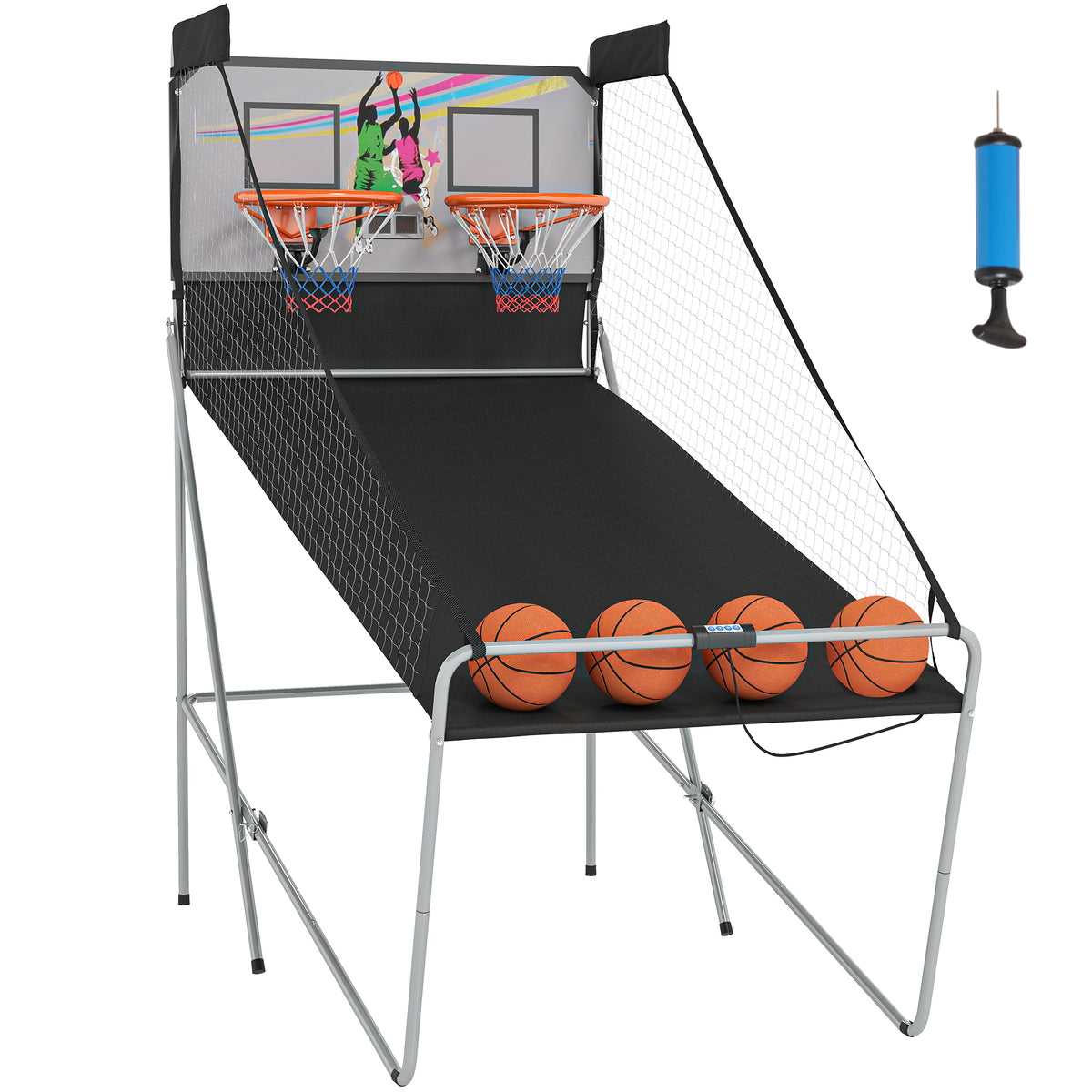 Foldable Two Player Arcade Basketball System