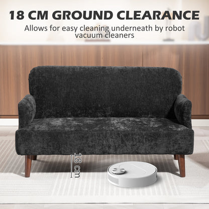 Loveseat 2 Seater Velvet Feel Fabric Thick Padding