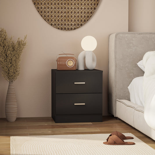 Bedside Table with 2 Drawers Modern Nightstand