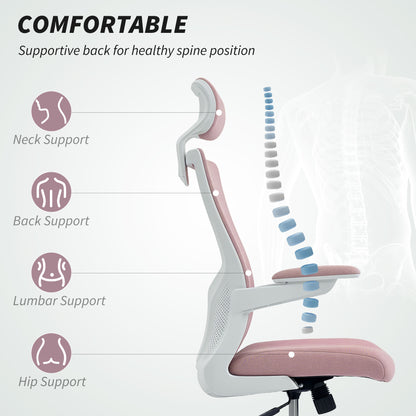 Ergonomic office chair with adjustable lumbar support