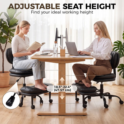 Ergonomic cross-legged office chair