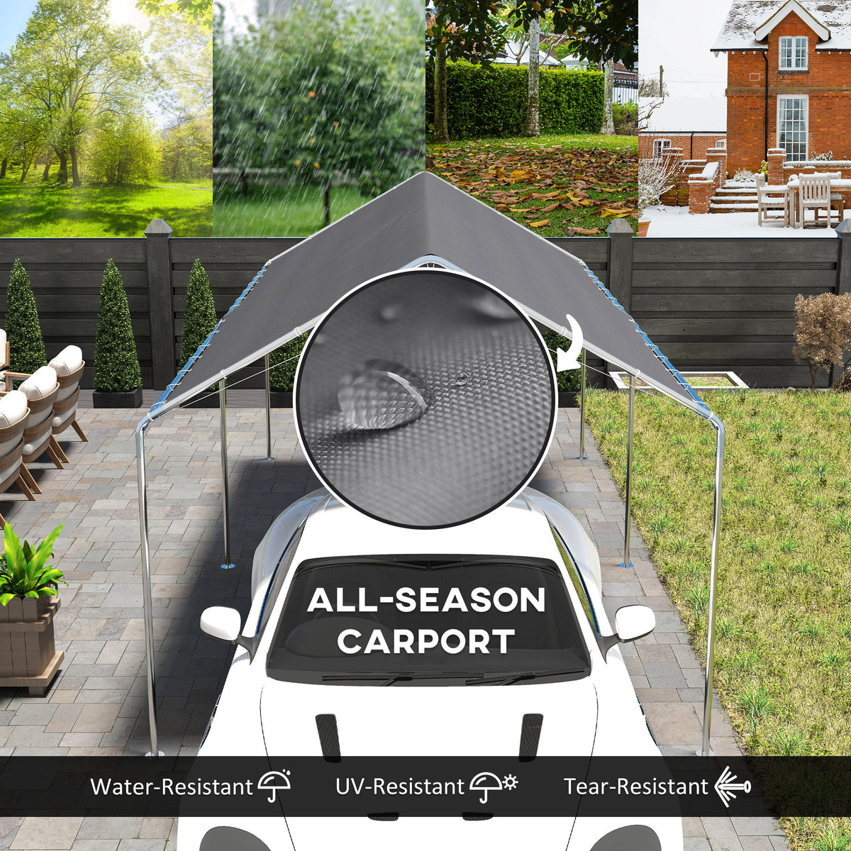Car Shelter 10' Galvanized Steel