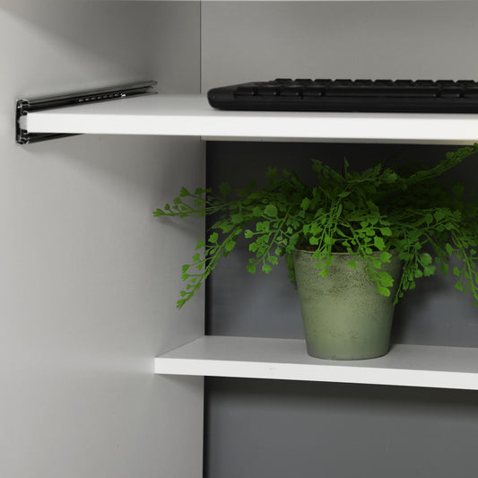 Computer Desk with Keyboard Tray and Drawers