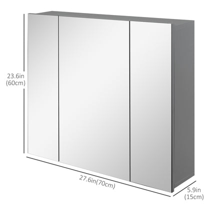 Armario de pared para baño con espejo y 3 puertas
