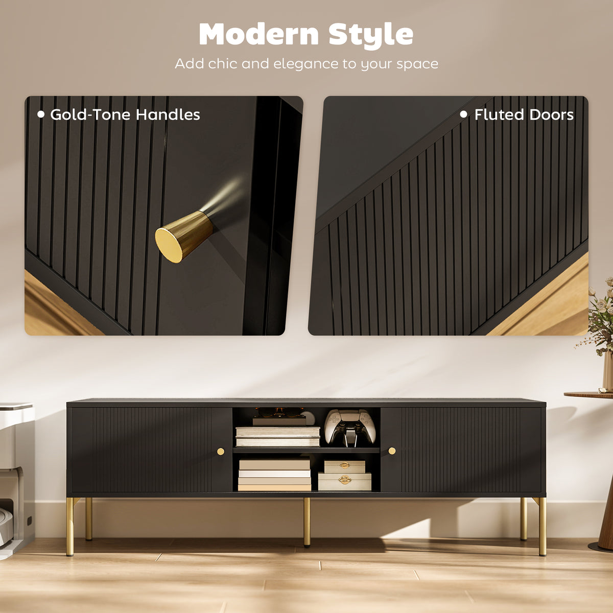 Modern TV stand for 165 cm TVs