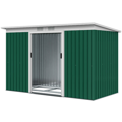 Galvanized Steel Garden Shed with Double Sliding Doors