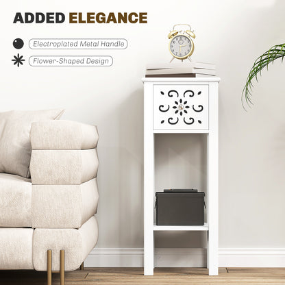 Nightstands with drawer and open shelf set of 2