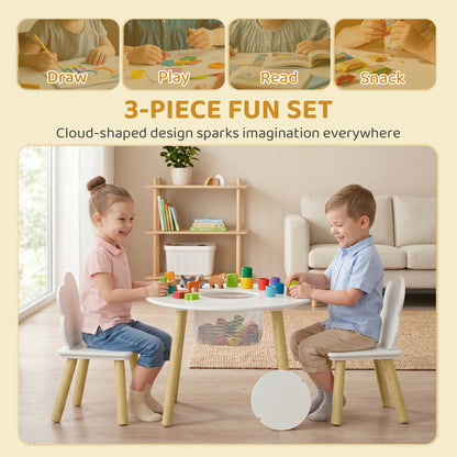 Kids Table and Cloud Chairs Set — Set of 3