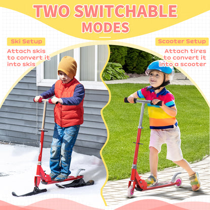 2-in-1 foldable snow scooter