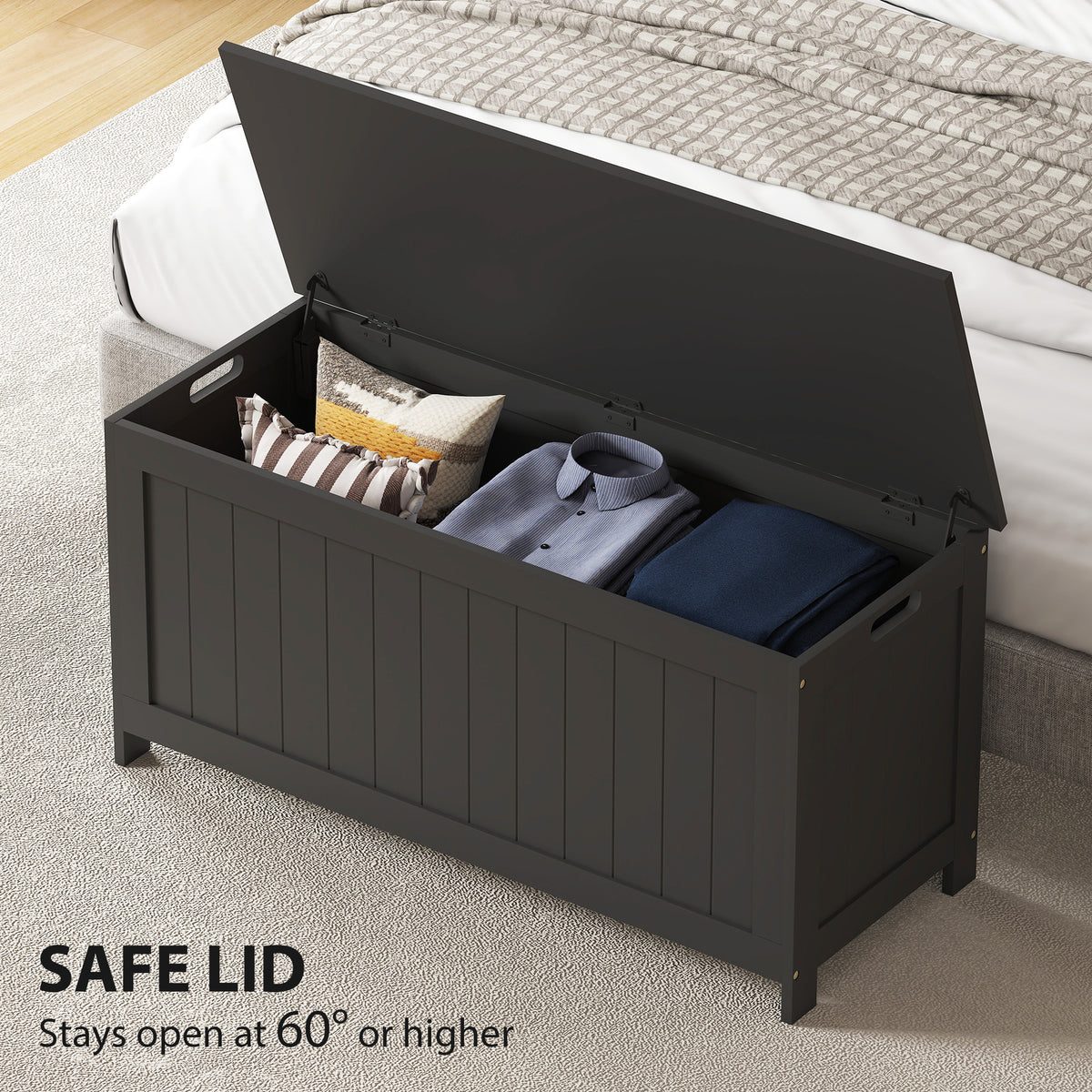 Modern entryway storage bench