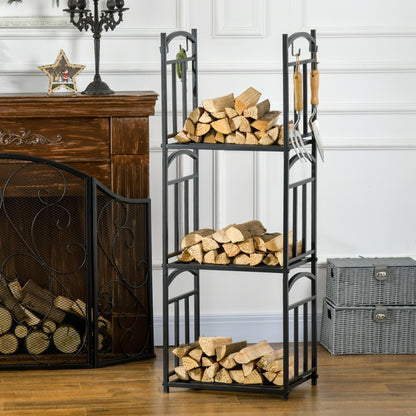 Soporte para leña de 3 niveles