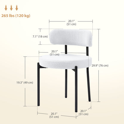 Juego de 4 sillas de comedor modernas acolchadas