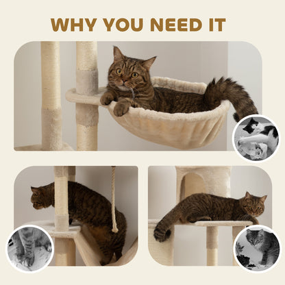 Árbol para gatos multinivel de 81 pulg. con rascadores