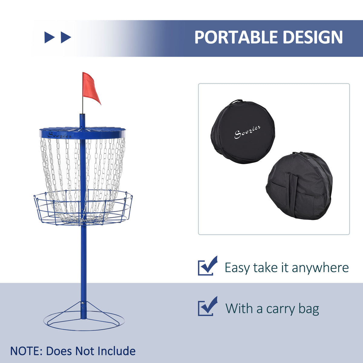 Portable Disc Golf Basket 24-Chain with Carry Bag