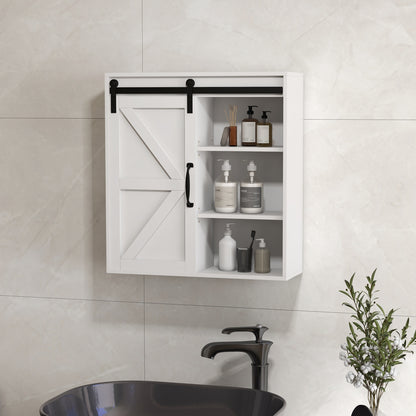 Wall Medicine Cabinet with Sliding Door and Adjustable Shelf