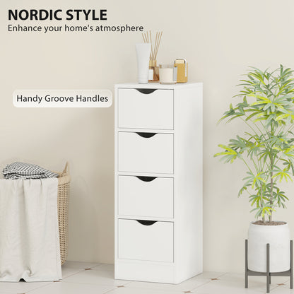 Narrow 4-drawer bathroom storage cabinet