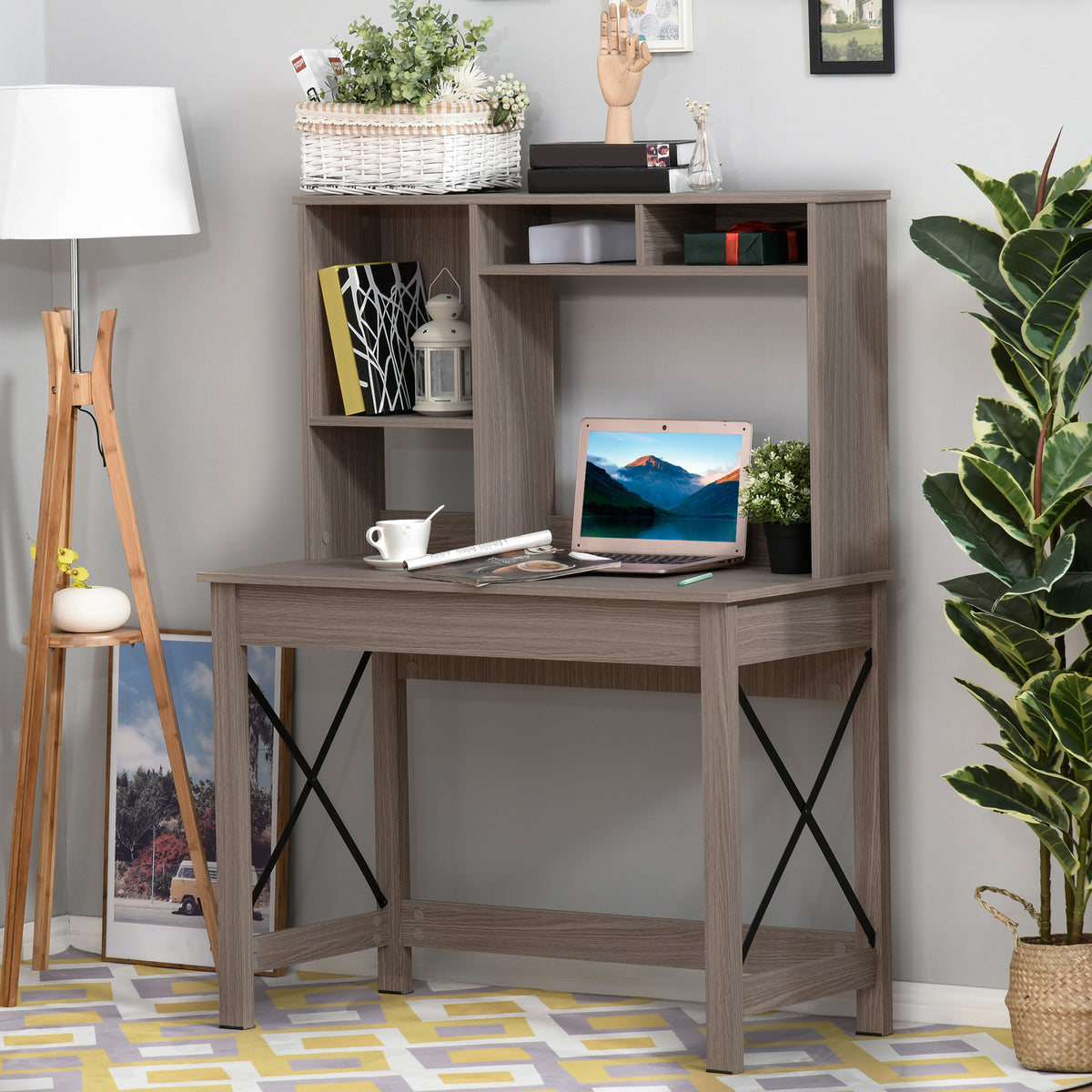 Computer Desk with Storage Hutch