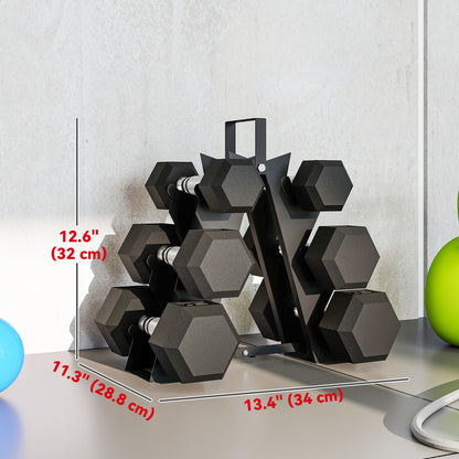 Hex Dumbbell Set with Metal Rack