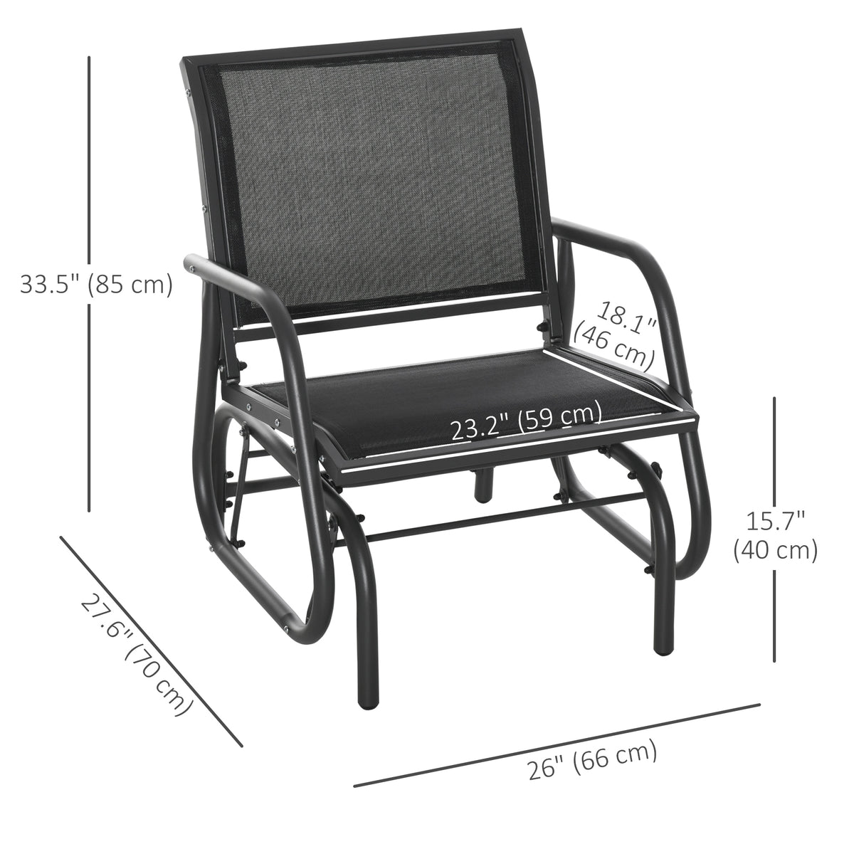 Outdoor Steel Patio Glider Chair