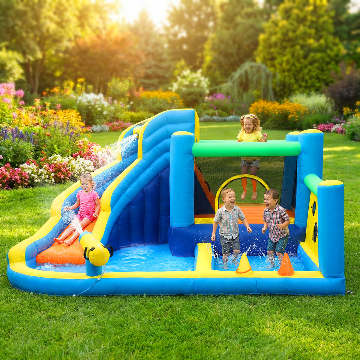Bouncy Castle for Kids with Slide and Pool