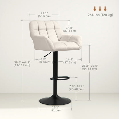 Swivel Bar Stools Adjustable with Armrests and Footrest