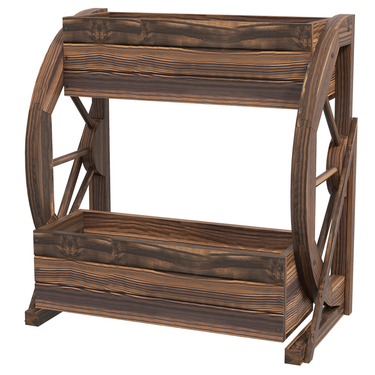 Two-Tier Raised Garden Planter Box — wagon style
