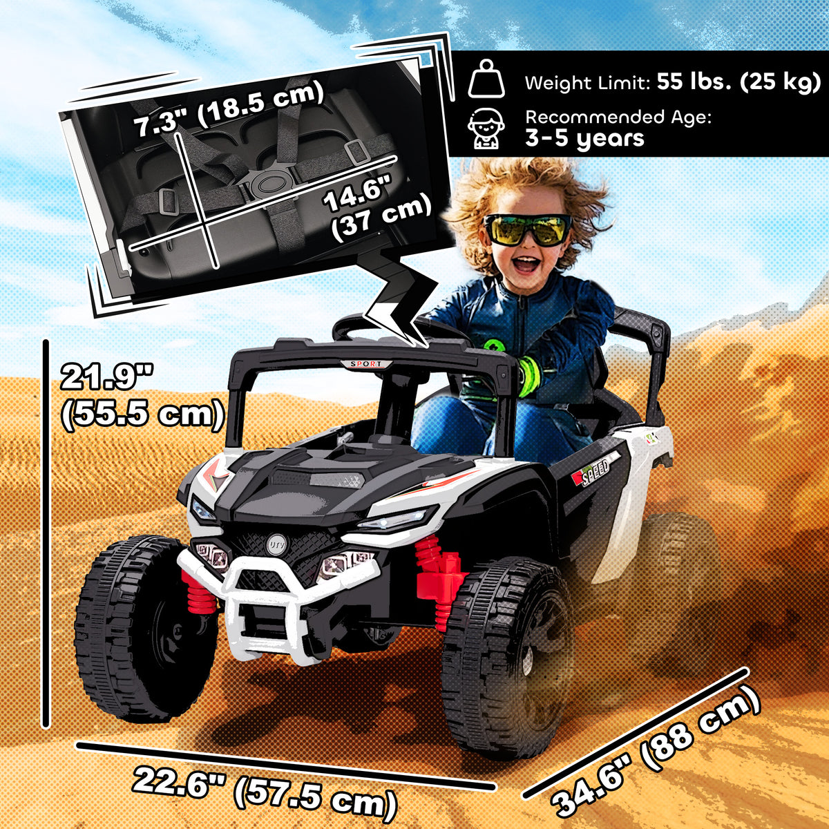 12V Kids Electric Ride On Car with Remote Control