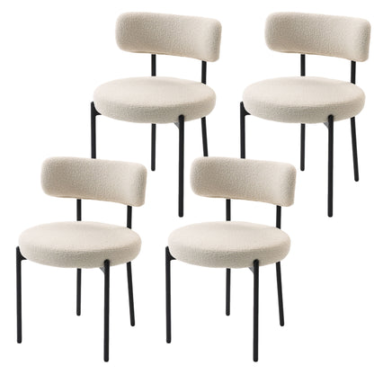 Juego de 4 sillas de comedor modernas acolchadas