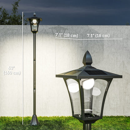 Solar Garden Post Lamp 63 in