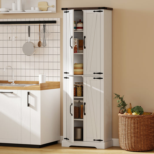 ਫਾਰਮਹਾਊਸ ਸਟਾਈਲ ਖੜਕਦੀ ਰਸੋਈ ਪੈਂਟਰੀ ਅਲਮਾਰੀ 182 ਸੈਂਟੀਮੀਟਰ