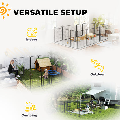 16-Panel dog playpen with strap