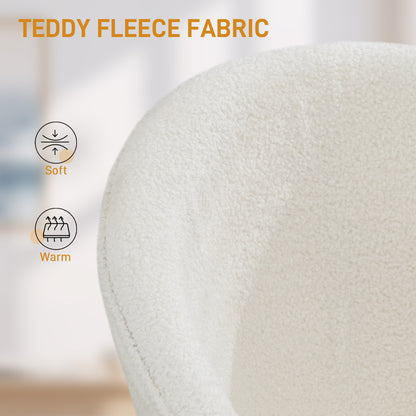 Silla de oficina giratoria y ajustable de felpa teddy
