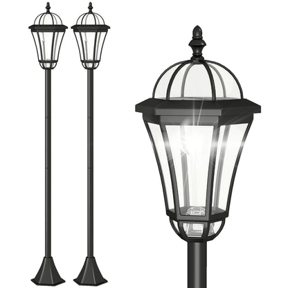 Solar LED Garden Lamp Posts, Set of 2