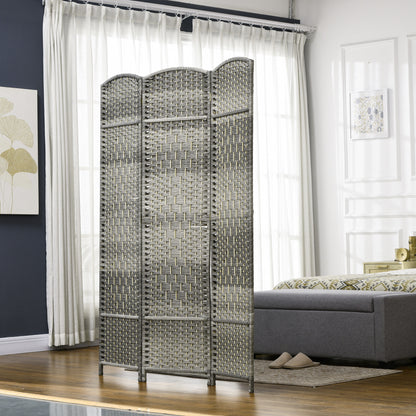 3-Panel Folding Room Divider Pine Wood Frame