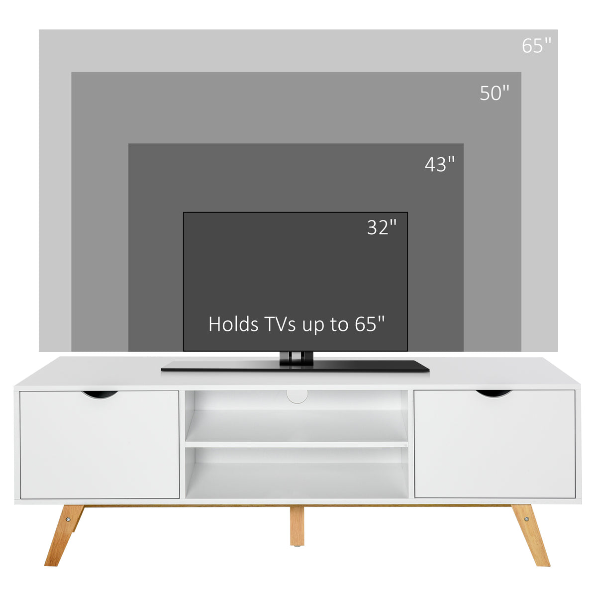 Mueble de TV moderno de madera con almacenamiento