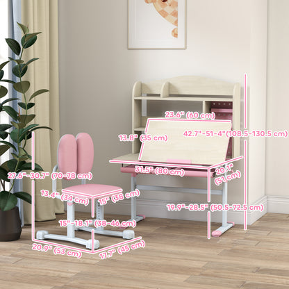 Escritorio y silla para niños con inclinación y altura regulables