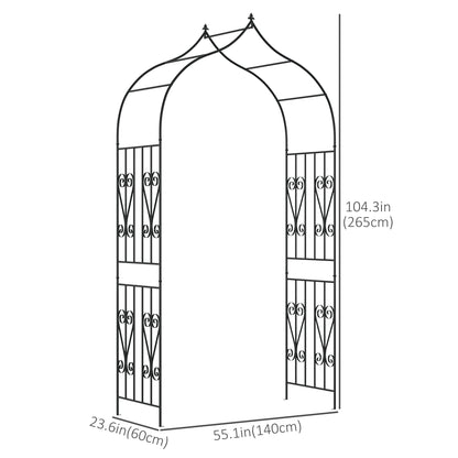 Arco de jardín decorativo con celosía 265 cm