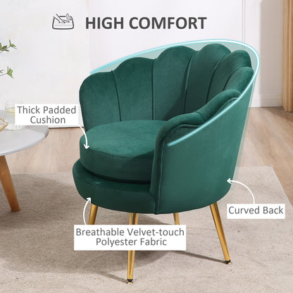 Velvet Accent Chair with Metal Legs