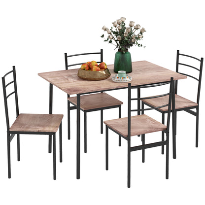 Juego de comedor de 5 piezas estilo industrial