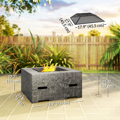 Wood Burning Fire Pit Magnesium Stone Texture